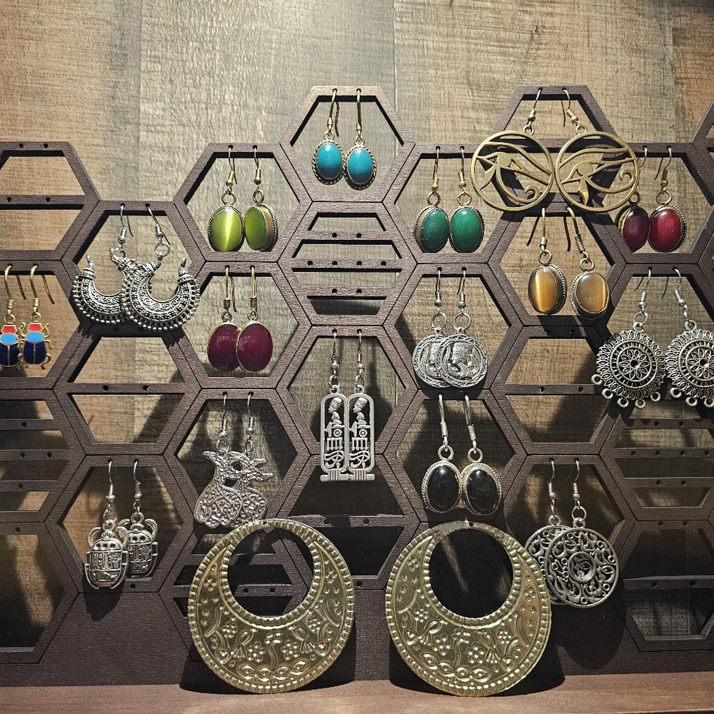COPY - Gemstone egyptian designer earrings
